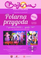Plakat informujący o spektaklu dla dzieci