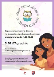 Plakat informujący o spotkaniach klubu mam