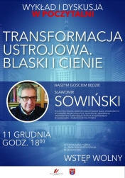 Plakat informujący o spotkaniu z prof. Sławomirem Sowińskim