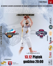Plakat o meczu Mecz. RJ House Legion Legionowo - Bank Spółdzielczy Mińsk Mazowiecki