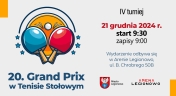 Plakat informujący o turnieju tenisa stołowego