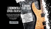 Grafika informująca o bezpłatnych warsztatach improwizacji gitarowej z Radosławem Chwieralskim