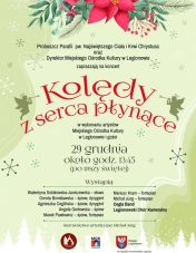 Grafika informująca o koncercie kolęd w Legionowie