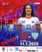 Plakat informujący o meczu PGE LTS Legionovia - Solna Wieliczka