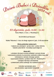 Plakat promujący Dzień Babci i Dziadka w Legionowie
