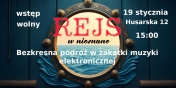 Grafika informująca o wydarzeniu rejs w nieznane zakątki muzyki