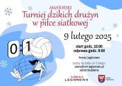 Plakat informujący o turnieju siatkówki