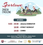 Grafika informująca o zajęciach w ramach Sportowe zajęcia cykliczne