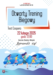 Plakat informujący o otwartym treningu biegowym