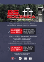 Plakat informujący o 85. Rocznicy Zbrodni w Palmirach i uroczytościach