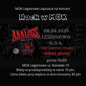 Plakat informujący o koncercie Rock w MOK