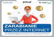 Grafika informująca o konkursie o zarabianiu przez internet