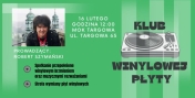 Grafika informująca ospotkaniu w klubie winilowej płyty