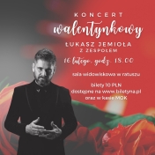 Grafika informująca o walentynkowym koncercie