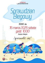 Plakat informujacy o sprawdzianie biegowym