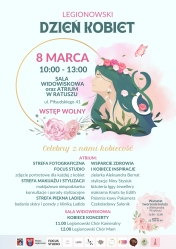 Grafika informująca o legionowskim dniu kobiet w ratuszu