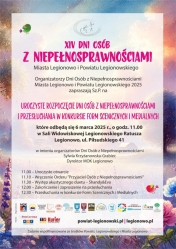 Plakat informujący o uroczystym otwarciu XIII Dni Osób z Niepełnosprawnościami