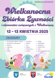 Plakat informujący o świątecznej zbiórce żywności w Legionowie