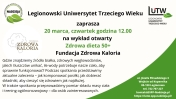 Grafika informująca o wykładzie otwartym Zdrowa dieta 50+
