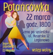 Grafika informująca o potańcówce