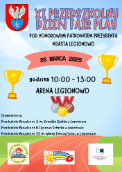 Plakat promujący XI Przedszkolny Dzień Fair Play
