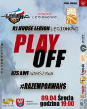 mecz rewanżowy 1 rundy Playoff 2LM PZKOSZ RJ House Legion Legionowo - AZS AWF Warszawa