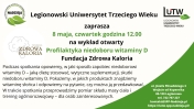 Grafika infoirmująca o wykładzie otwartym Profilaktyka niedoboru witaminy D