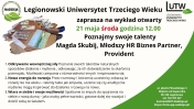 Grafika infoirmująca o wykładzie otwartym Poznajmy swoje talenty