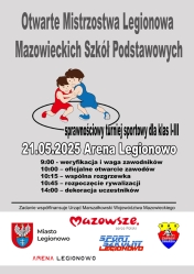 plakat w szarym kolorze z zawodnikami zapasów