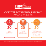 biało czerwony plakat z logo firmuy