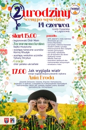 wiesenny kolorowy plakat z wokalistką