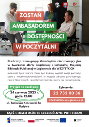 plakat informacyjny ze zdjeciem osoby niepełnosprawnej