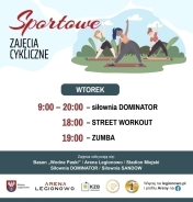 Grafika informująca o zajęciach w ramach Sportowe zajęcia cykliczne