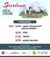 Grafika informująca o zajęciach w ramach Sportowe zajęcia cykliczne