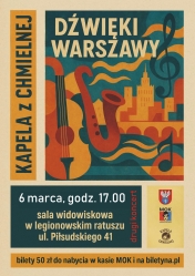 białe tło, niebieskie napisy, plakat