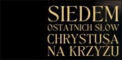 plakat czarne tło, a na nim napis - tytuł wydarzenia w kolorze złotym