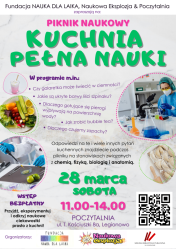 plakat szare tło, kilka zdjęć z produktami spożywczymi i opis wydarzenia