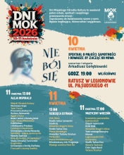 plakat niebiesko zielony z opisem wydarzenia