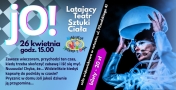 plakat podzielony na pół, niebiesko czarny, po prawej postać kobiety po lewej opis wydarzenia