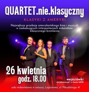 plakat na górze czerwony na środku czarny na dole czerwony, na środku zdjęcie wykonawców na górze opis wydarzenia