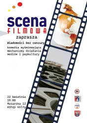 plakat na białym tle taśma filmowa  i opis wydarzenia