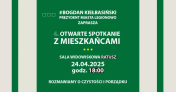 Plakat promujący czwarte otwarte spotkanie z mieszkańcami