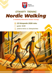 Grafika ozdobna z napisem nordic walking