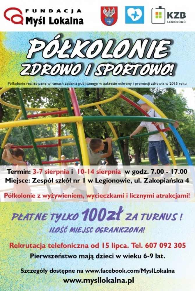 Plakat informacyjny o półkoloniach