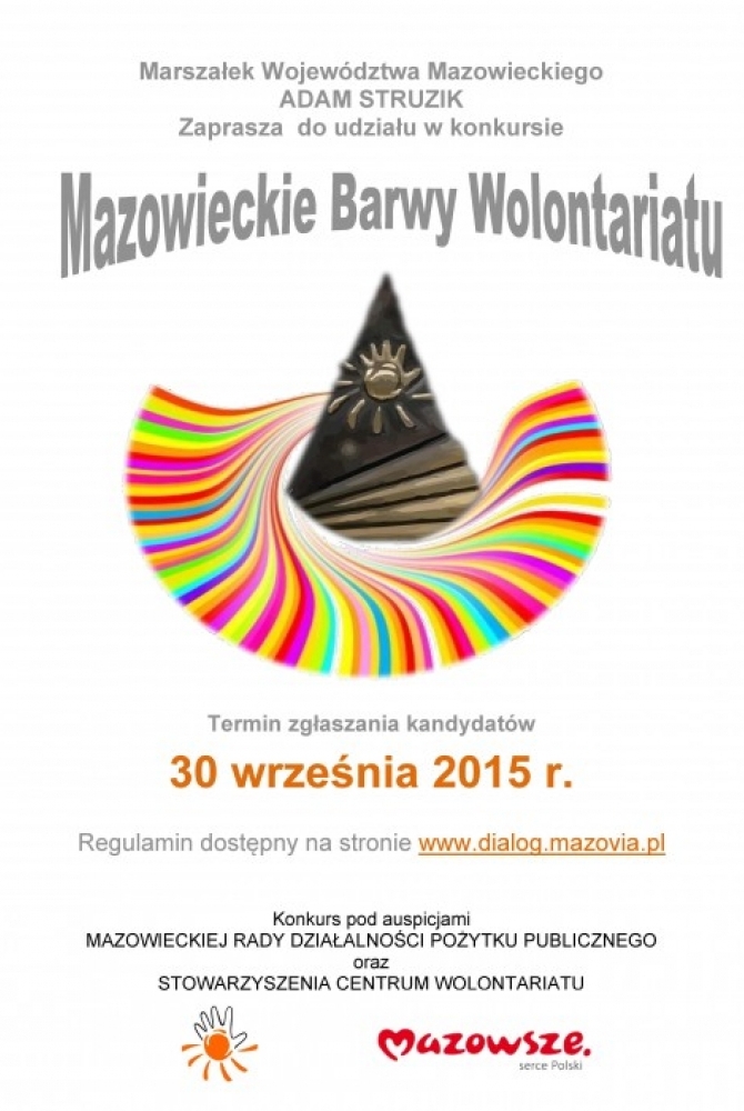 Mazowieckie Barwy Wolontariatu plakat promujący