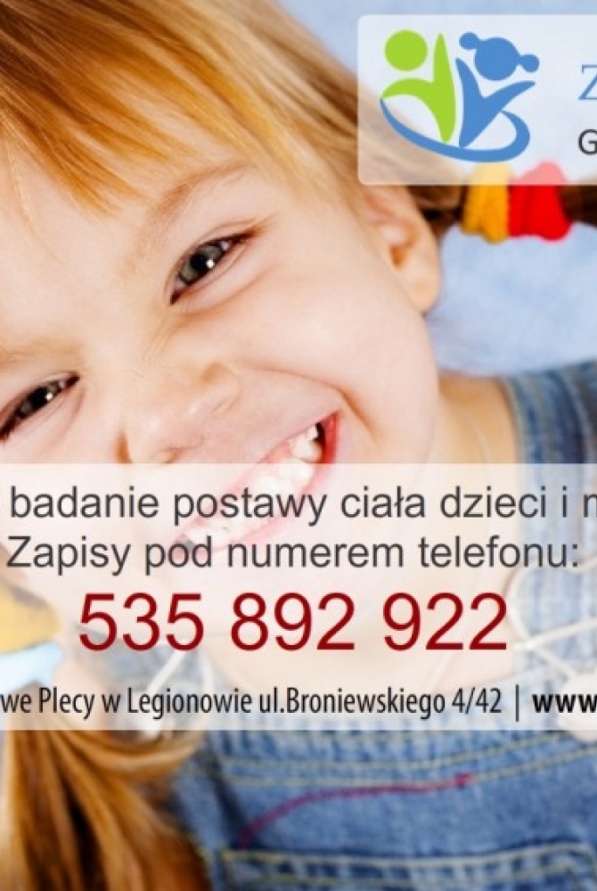Plakat promujący badanie postawy ciała