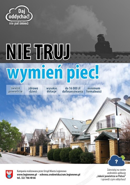 Nie truj - wymień piec - plakat akcji