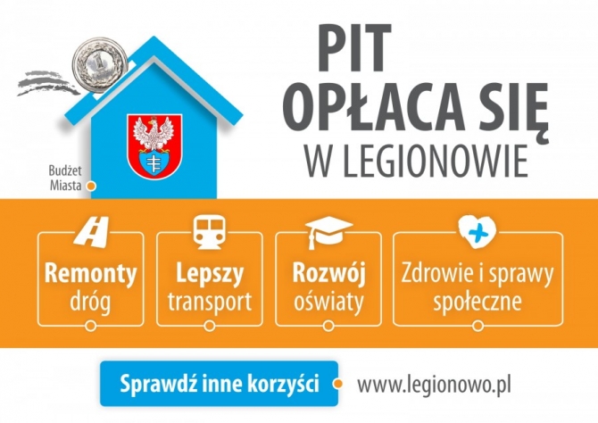 Baner do akcji informacyjnej PIT opłaca się w Legionowie