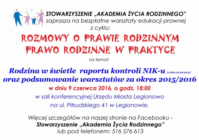 Rodzina w świetle raportu kontroli NIK. Spotaknie 9 czerwca o godz. 18:00