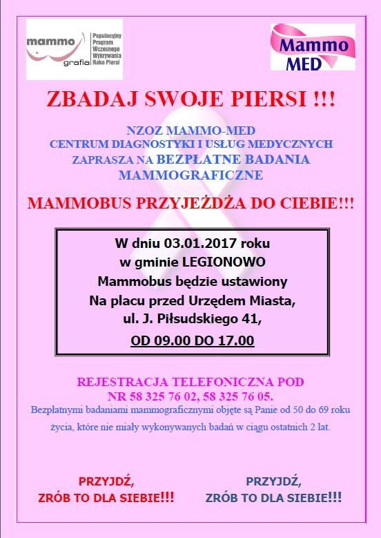 Akcja profilaktyczna - zadbaj o swoje piersi